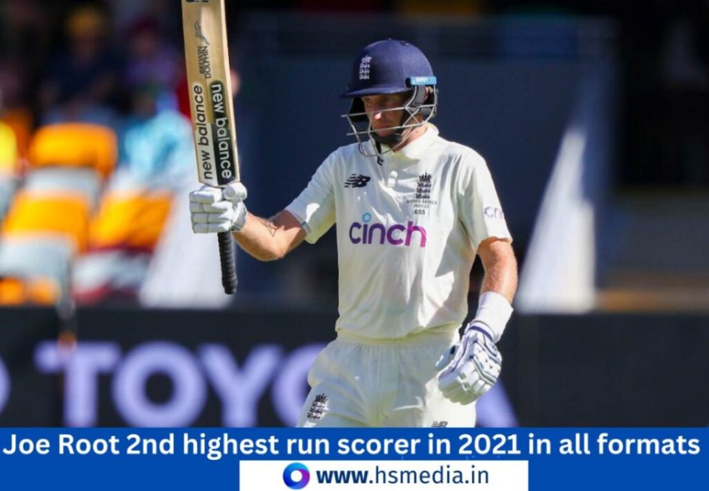 Joe Root features in 2nd place in terms of highest runs in international cricket in 2021. 