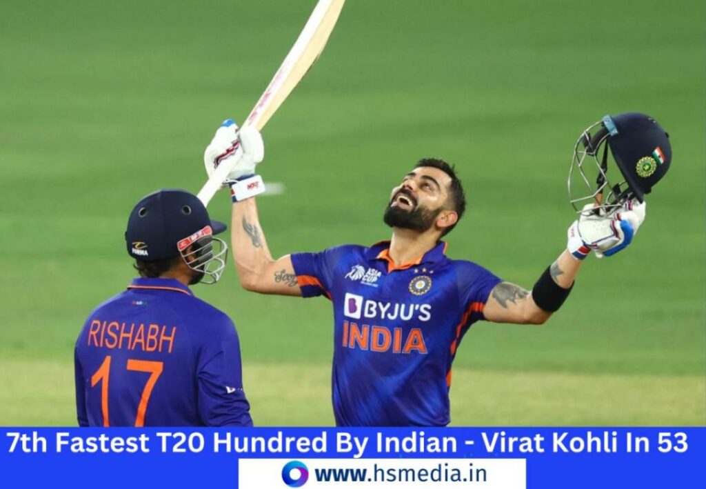 Virat Kohli becomes 7th fastest Indian player to score t20 100.