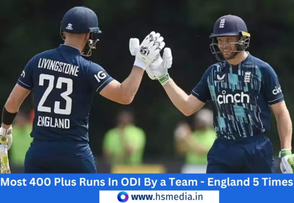 england has made 4 times 400 plus runs in one day cricket.