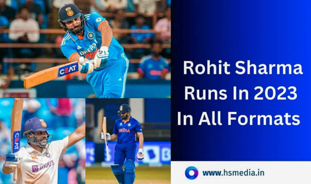 It is about the total runs rohit sharma scored in 2023 in international cricket.