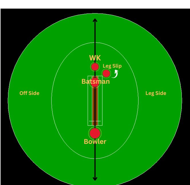 Leg Slip field position in cricket.