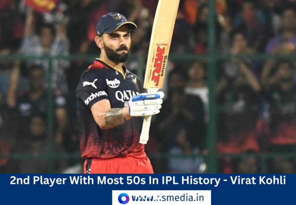 kohli is 2nd player with most ipl 50s.