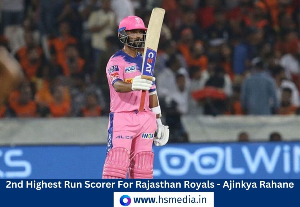 2nd most run scorer for Rajasthan Royals in ipl.