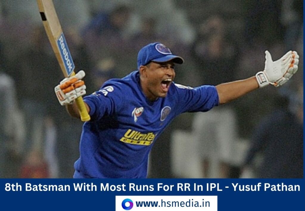 Yusuf Pathan is 8th highest run maker for RR.